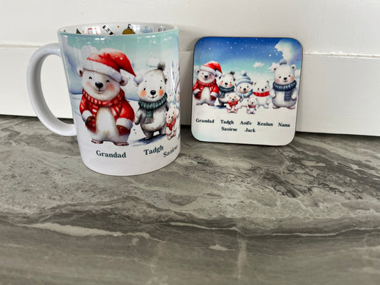 Personalised matching mug and coaster set