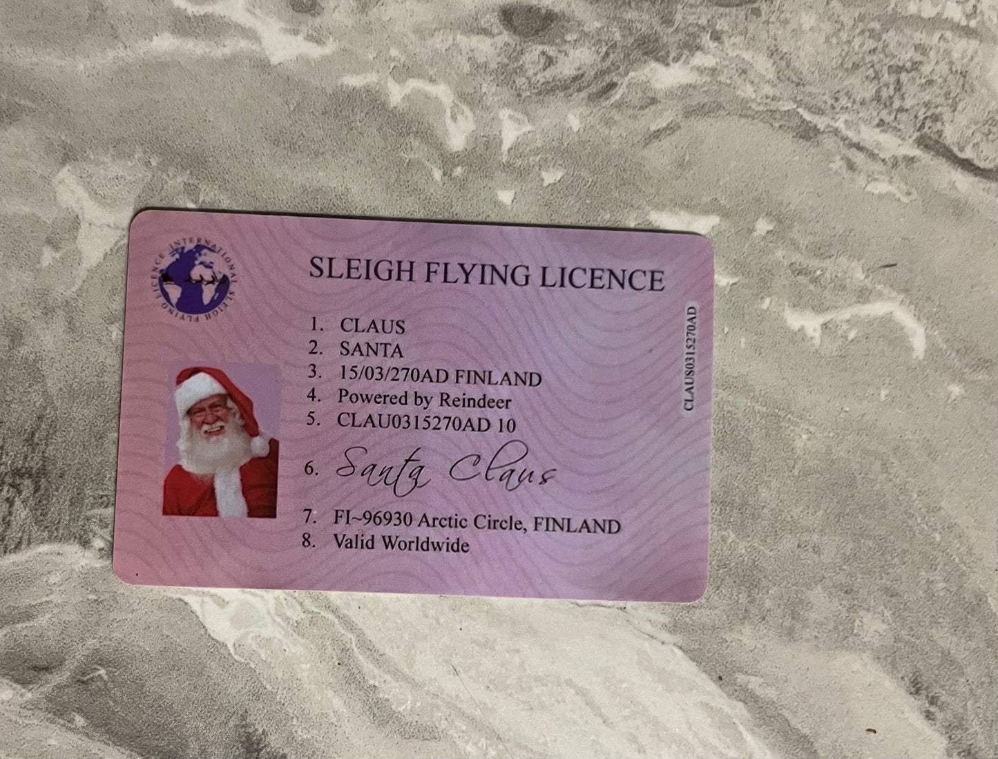 Santa’s sleigh license
