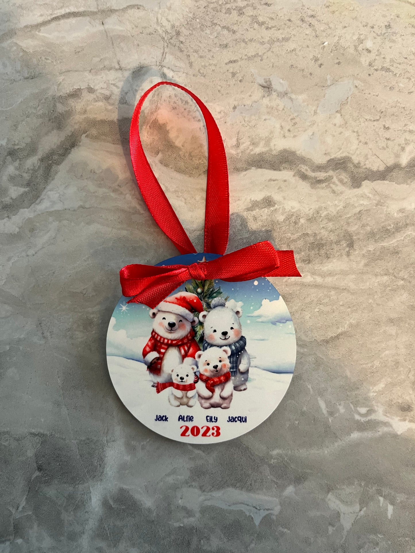 Personalised Christmas tree decorations