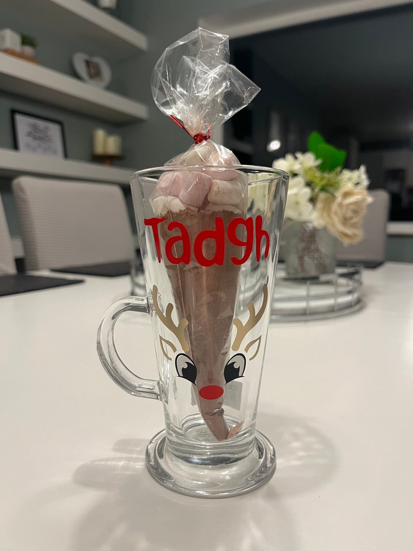 Personalised Christmas hot chocolate glass