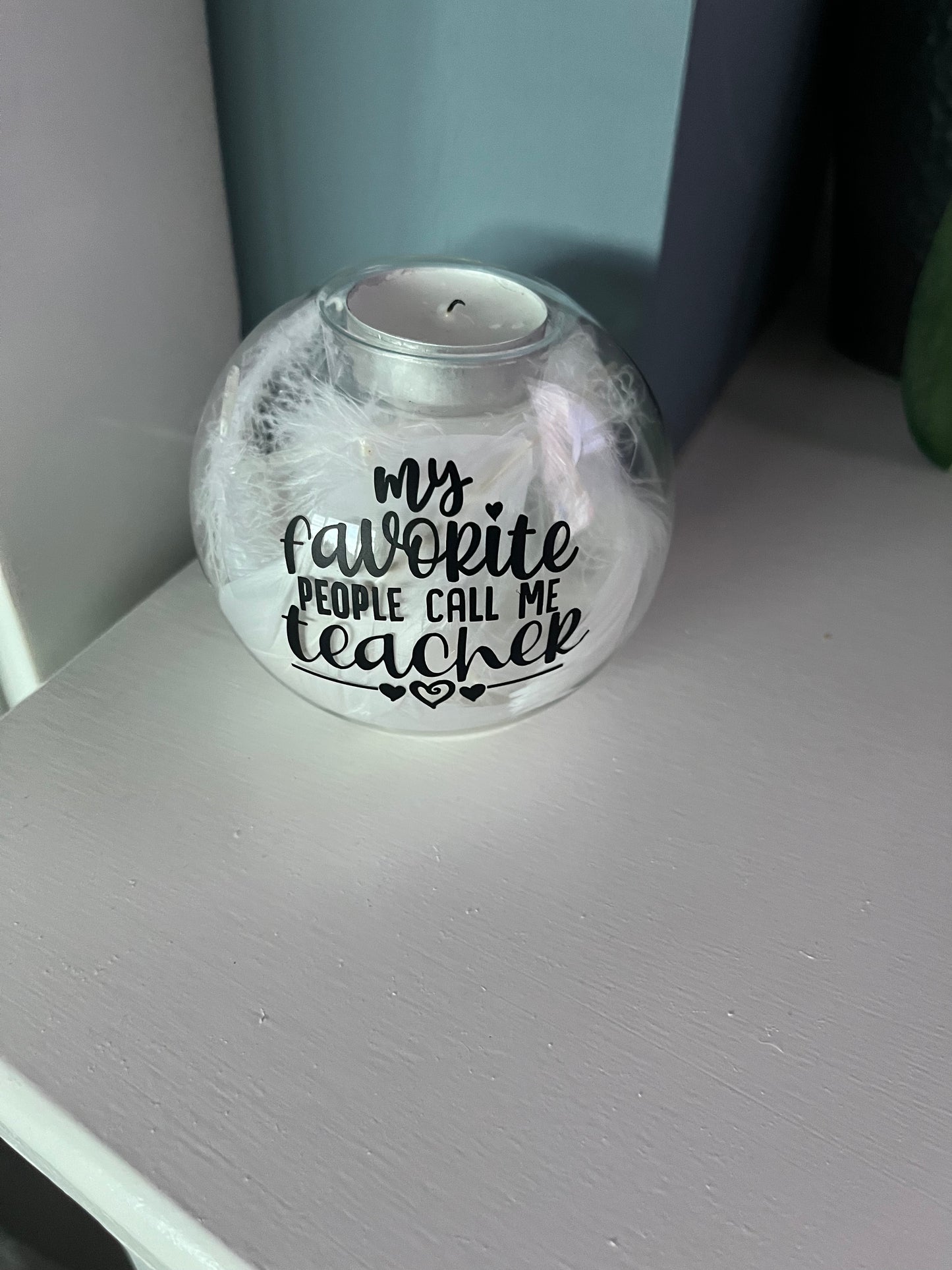 Glass teacher tealight holder