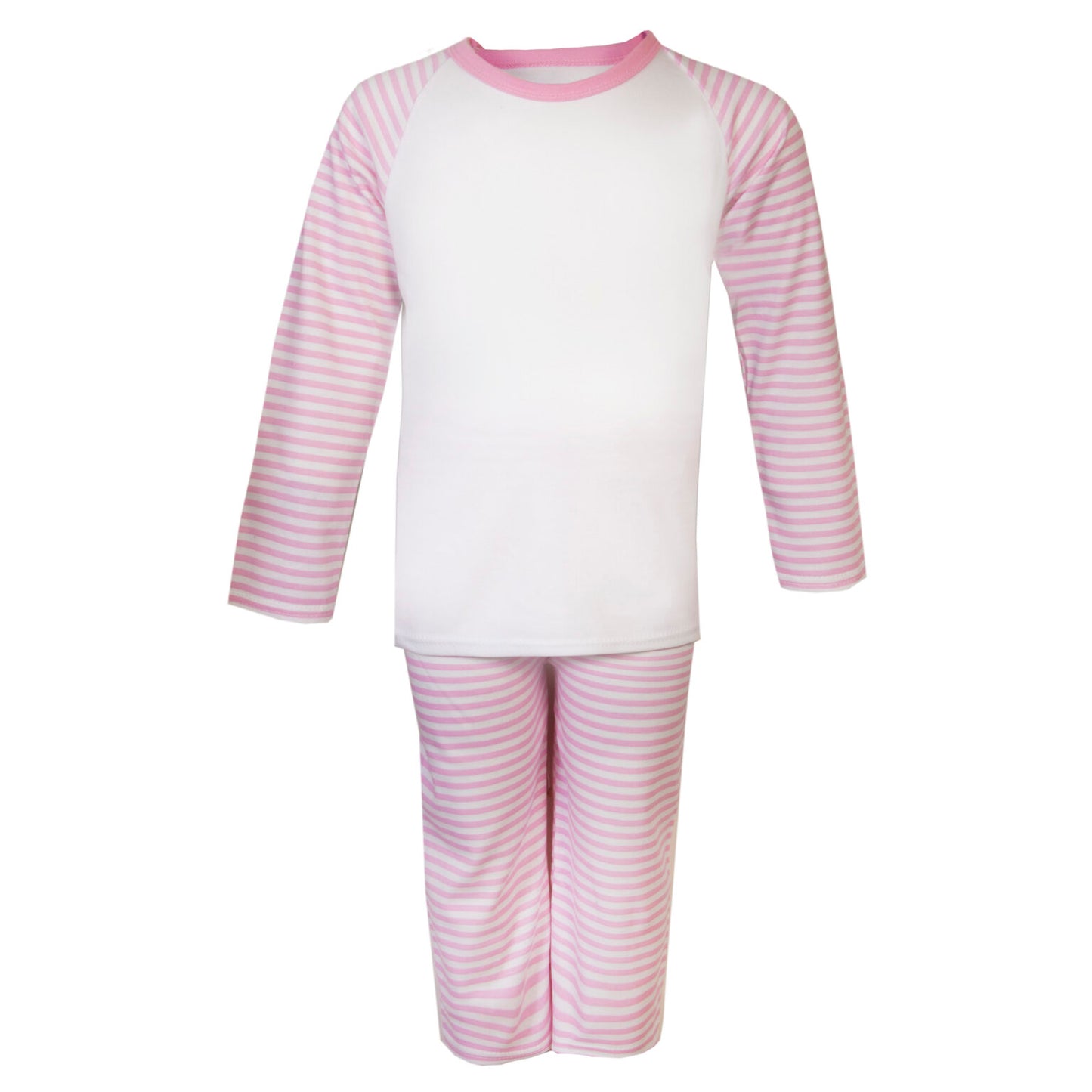 Personalized long sleeved pyjamas-pink stripes