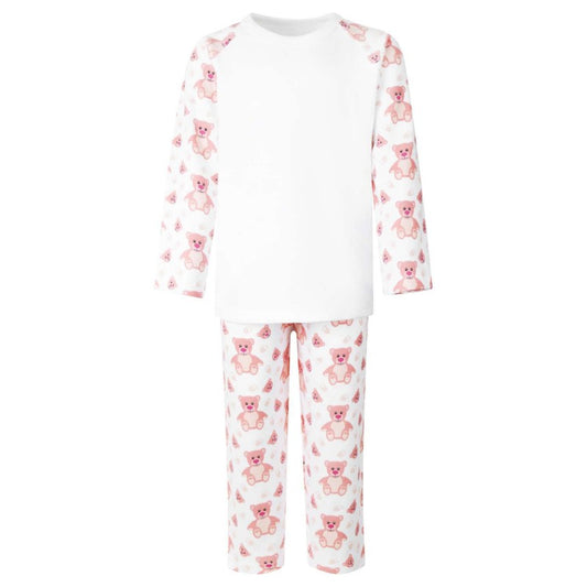 Personalized long sleeved Pyjamas- pink bear
