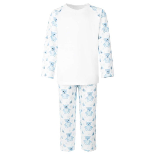 Personalized long sleeved pyjamas- blue bear
